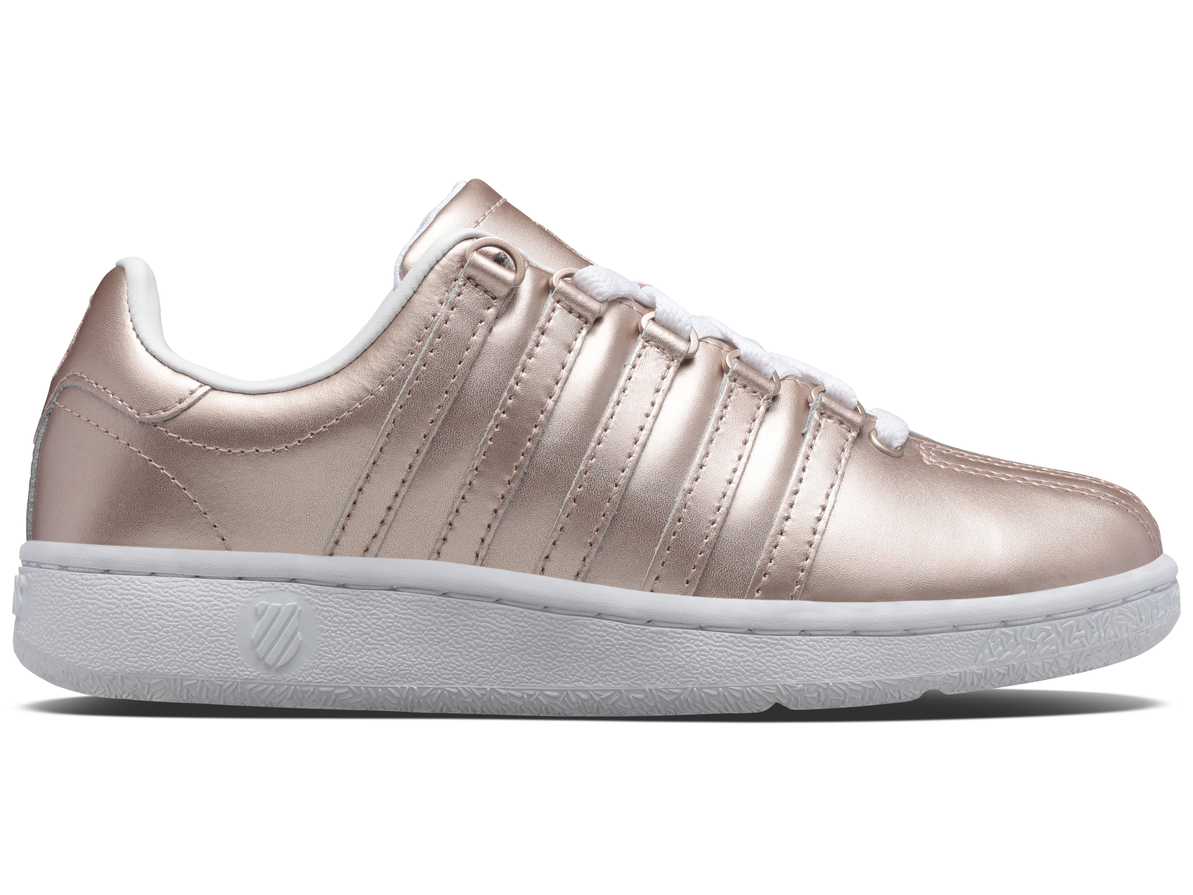 Classic VN Rose Gold & White Sneakers for Women - Stylish Casual Shoes for Walking, Running, and Everyday Wear