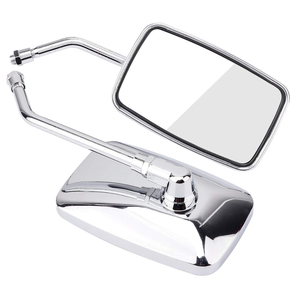 Universal 10MM Motorcycle Mirrors - 2Pcs Chrome Rearview for Cruisers & Bikes