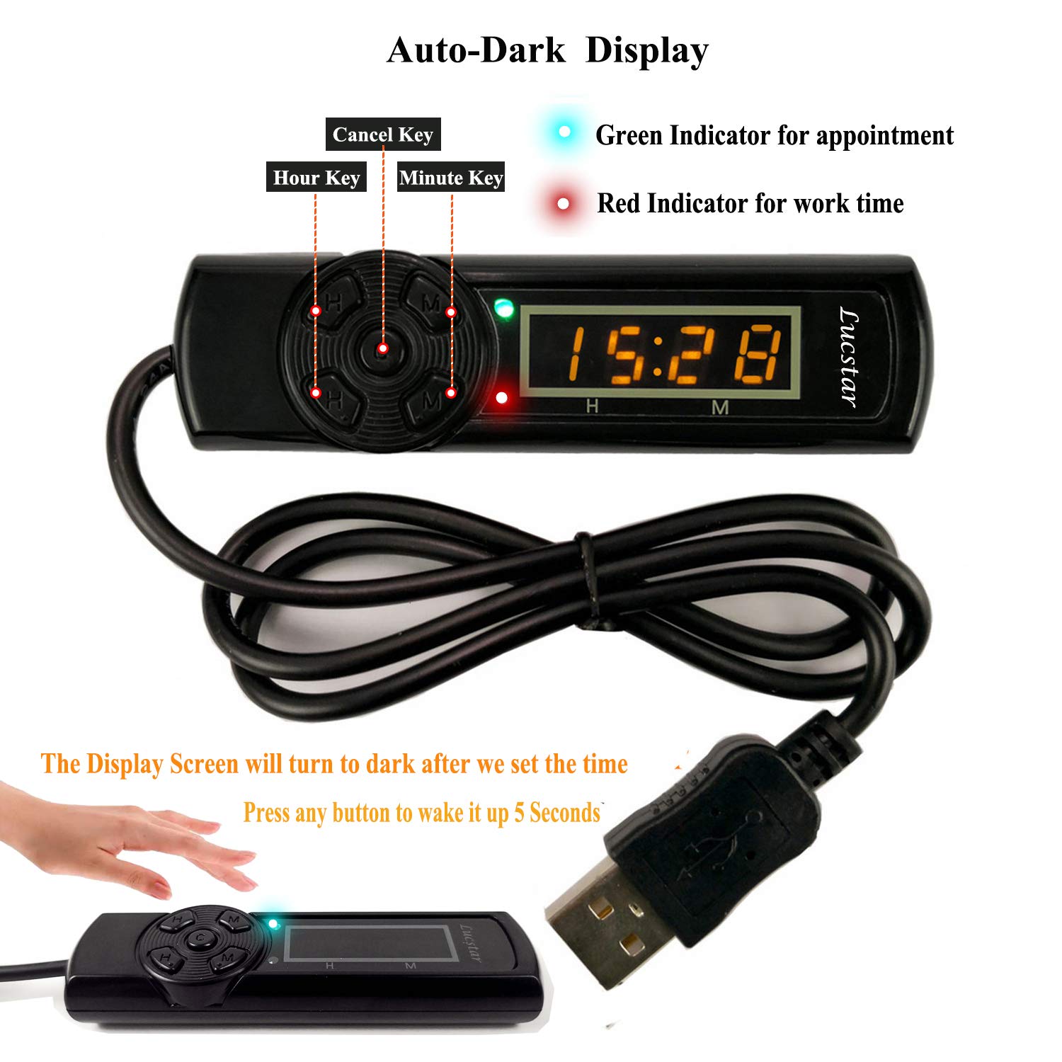 Lucstar USB Timer Charging Controller - Smart Power Outlet for Phones, Tablets, Cameras & Home Appliances | Auto On/Off Scheduling | Energy Saving & Device Protection | Perfect for Travel, Office & Smart Home Use