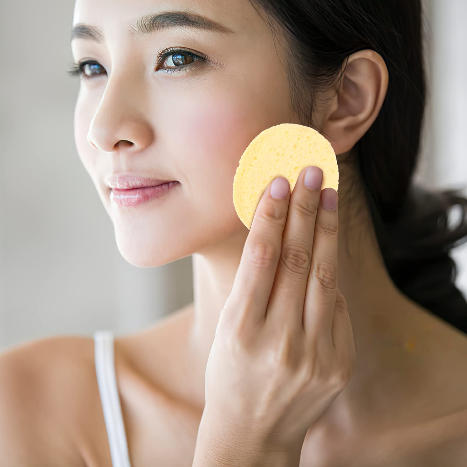KALLORY 10-Pack Natural Wood Pulp Cotton Facial Cleansing Sponges - Gentle Exfoliating & Makeup Remover Pads for Estheticians & Daily Skincare Routine | Soft Cosmetic Sponges for Face Wash & Deep Cleansing