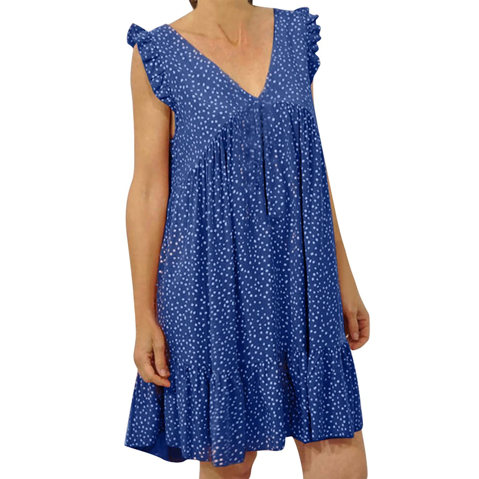 HHmei Plus Size Women's Summer Back Lace Sleeveless Tank Maxi Dress - Beach Vacation, Casual Outing & Party Wear