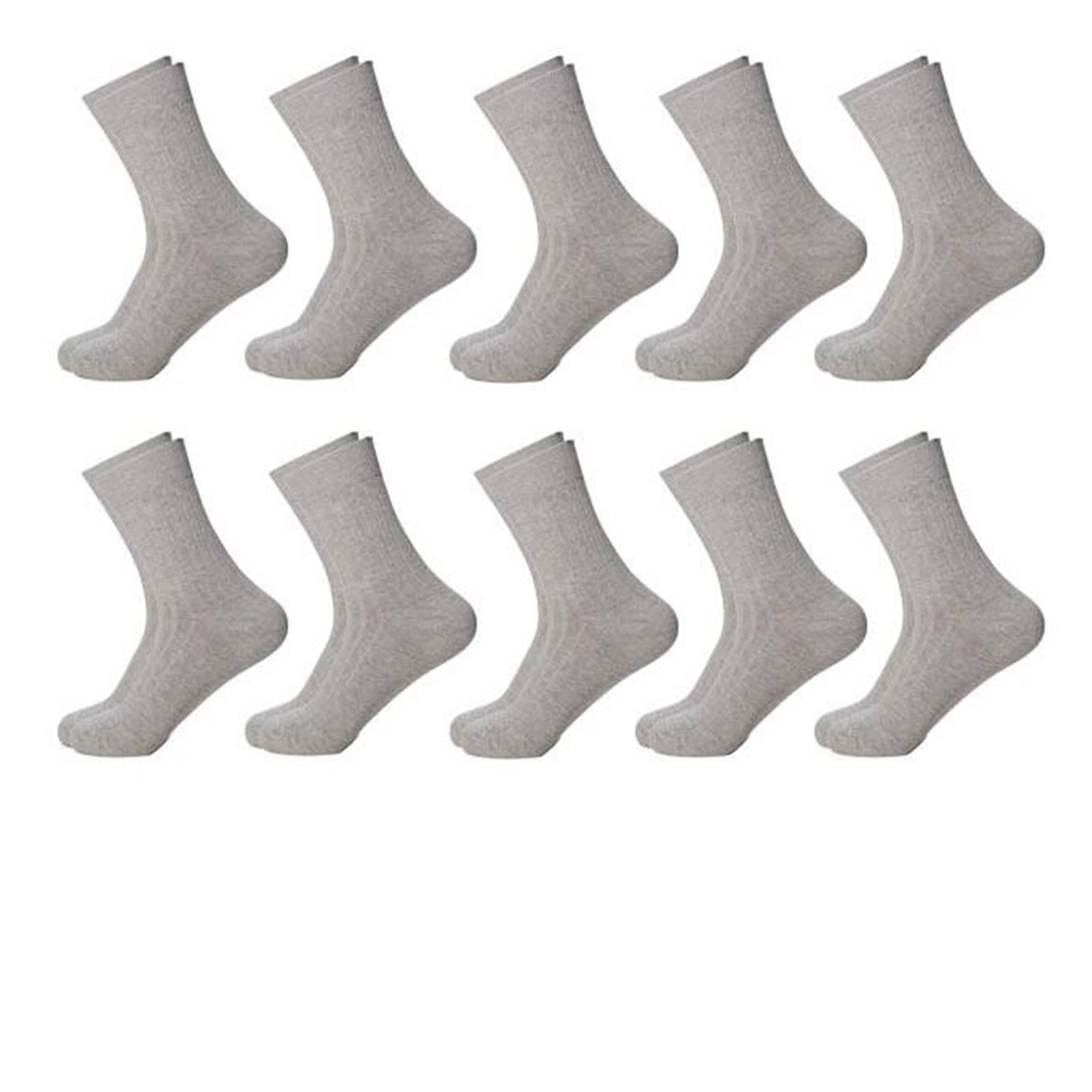 Premium Combed Cotton Men's Dress Socks - Big & Tall Size 43-45, Black Compression Socks for Business & Formal Wear - Winter Warm, Strong Elasticity, Durable Comfort - Ideal Gift for Men (Light Gray) - Perfect for Office, Weddings & Special Occasions