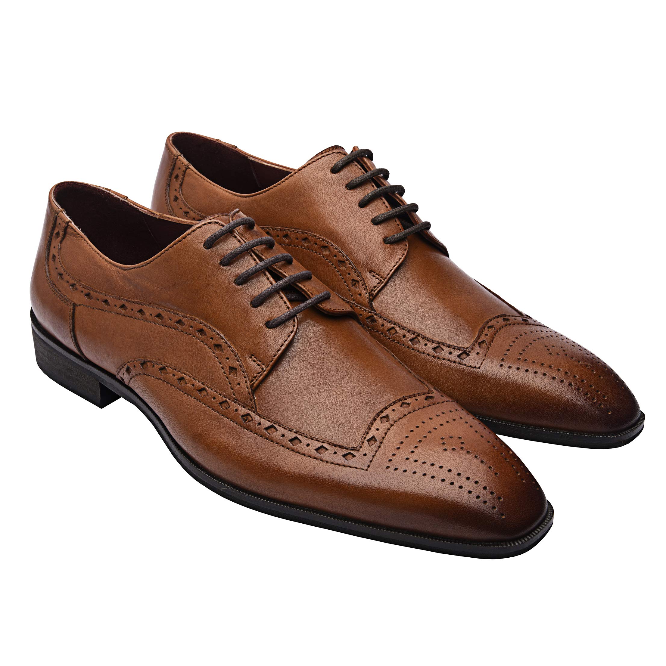 Genuine Leather Dress Shoes for Men | Italian Oxford Formal Shoes | Handcrafted with Leather Sole | Perfect for Weddings, Business & Special Occasions