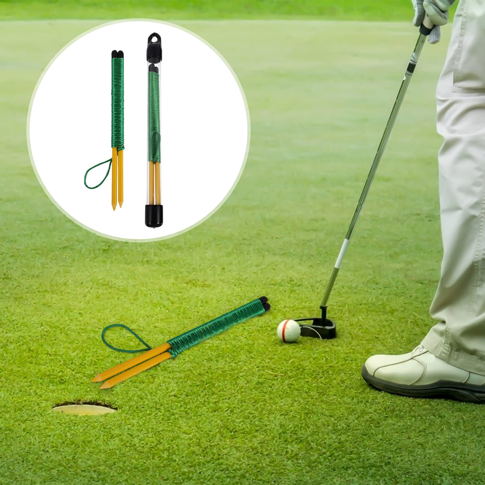 BESPORTBLE 2 Pack Golf Swing Trainer - Alignment Sticks & Swing Aid for Golf Practice - Perfect for Driving Range & Backyard Training - Improve Accuracy & Consistency in Your Golf Game