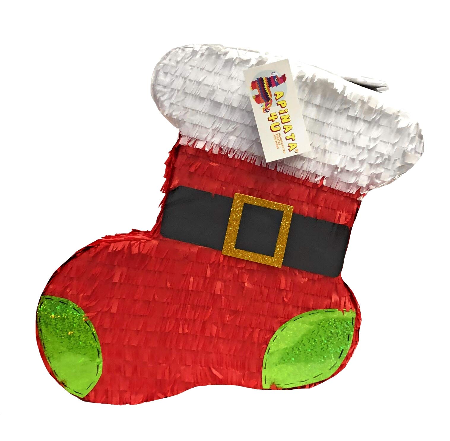 Santa Belt Red Stocking Pinata for Christmas Party Decorations & Festive Celebrations