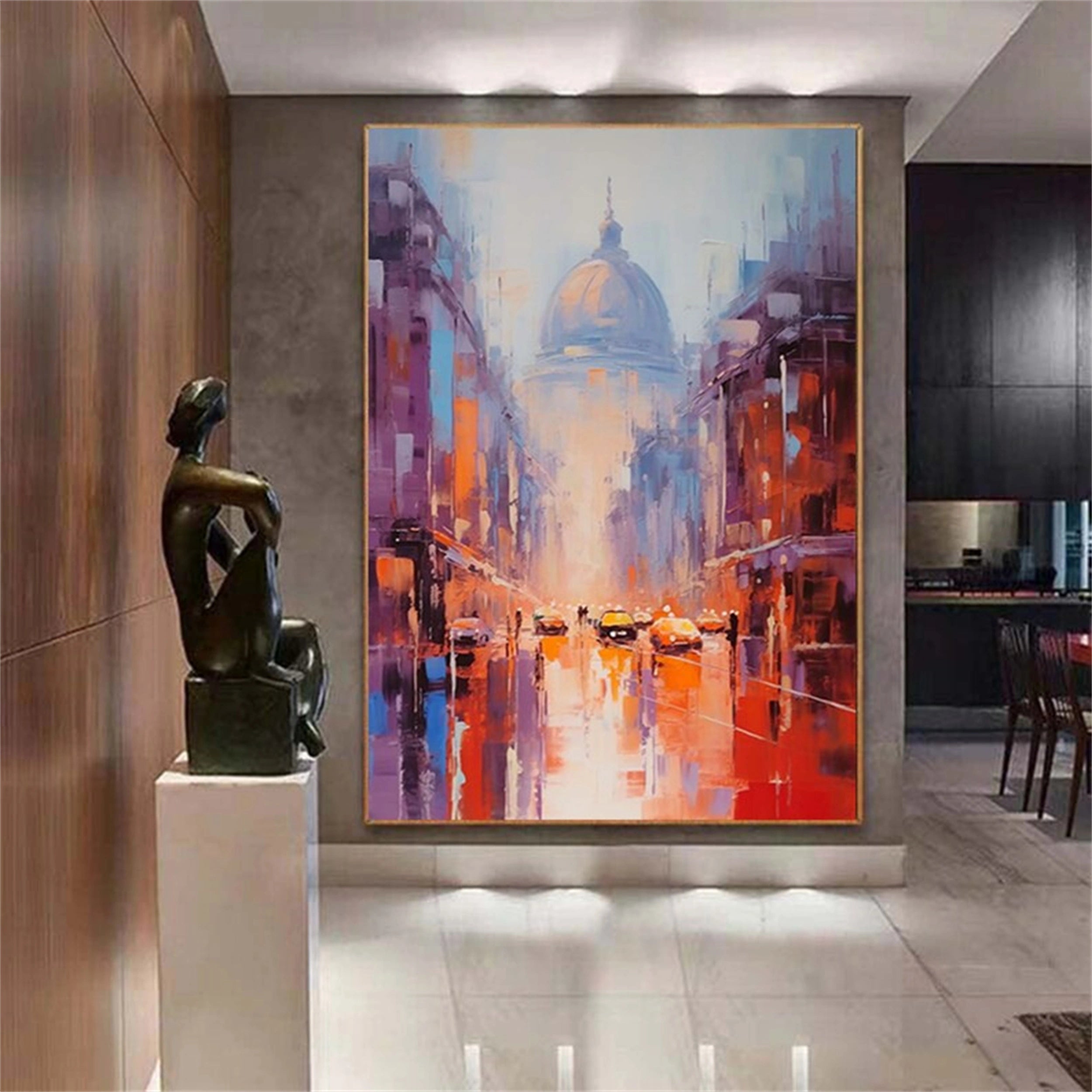Urban Landscape Painting #UL 025 - Modern Wall Art for Home & Office Decor - Perfect for Living Room, Bedroom or Workspace