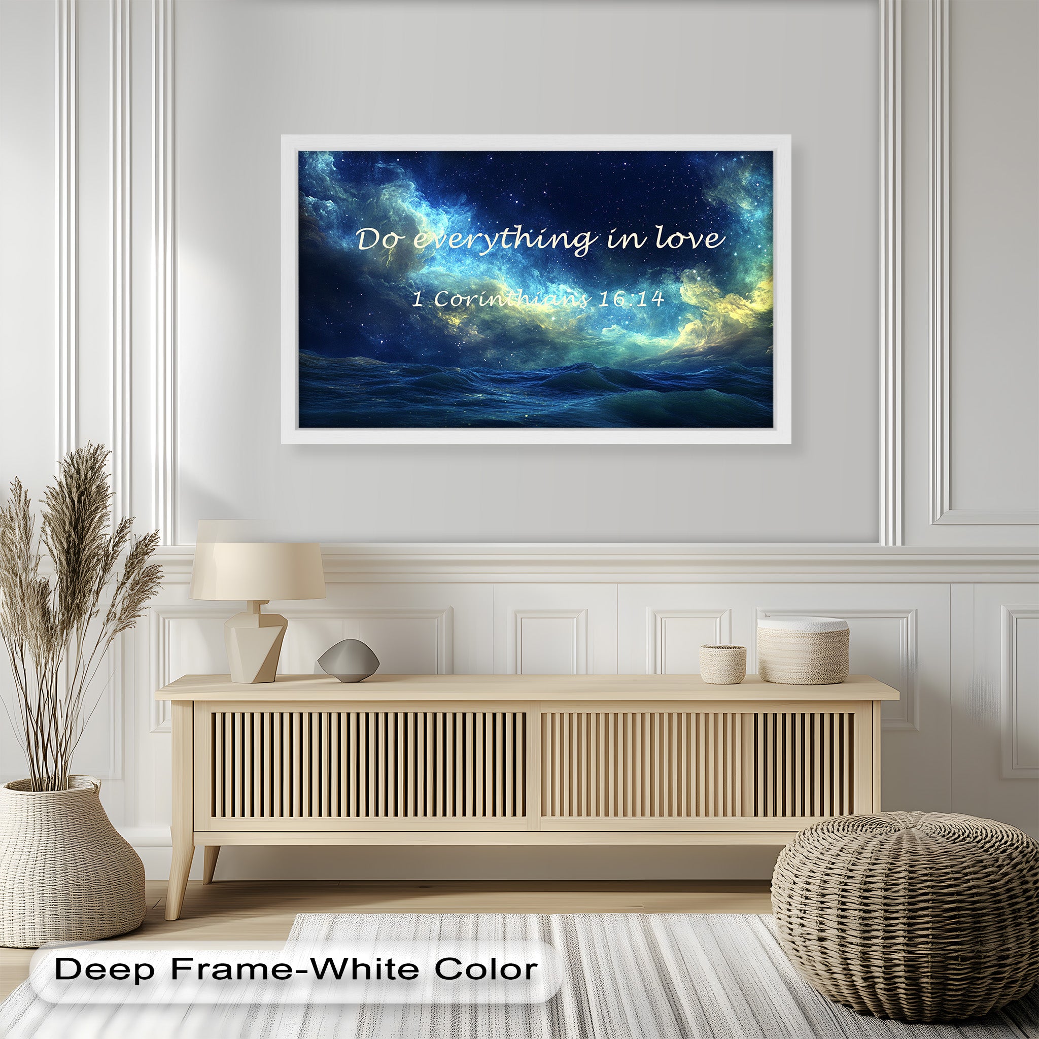 1 Corinthians 16:14 Bible Verse Canvas Print - Christian Wall Art with Love and Faith Scripture - Perfect for Home Decor, Church Gifts & Spiritual Inspiration