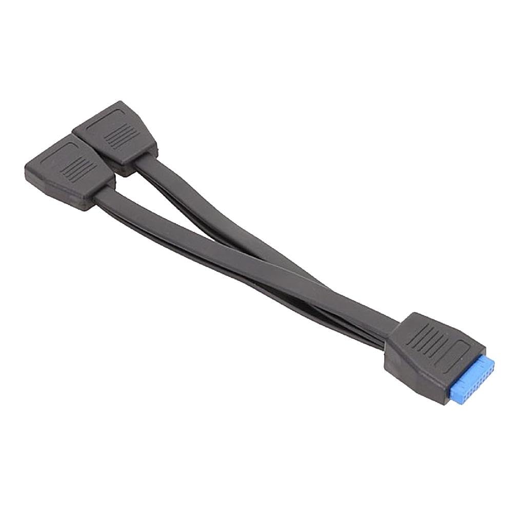 USB 3.0 1 to 2 Splitter Adapter for Motherboard - 19Pin/20Pin Header Converter for PC Build