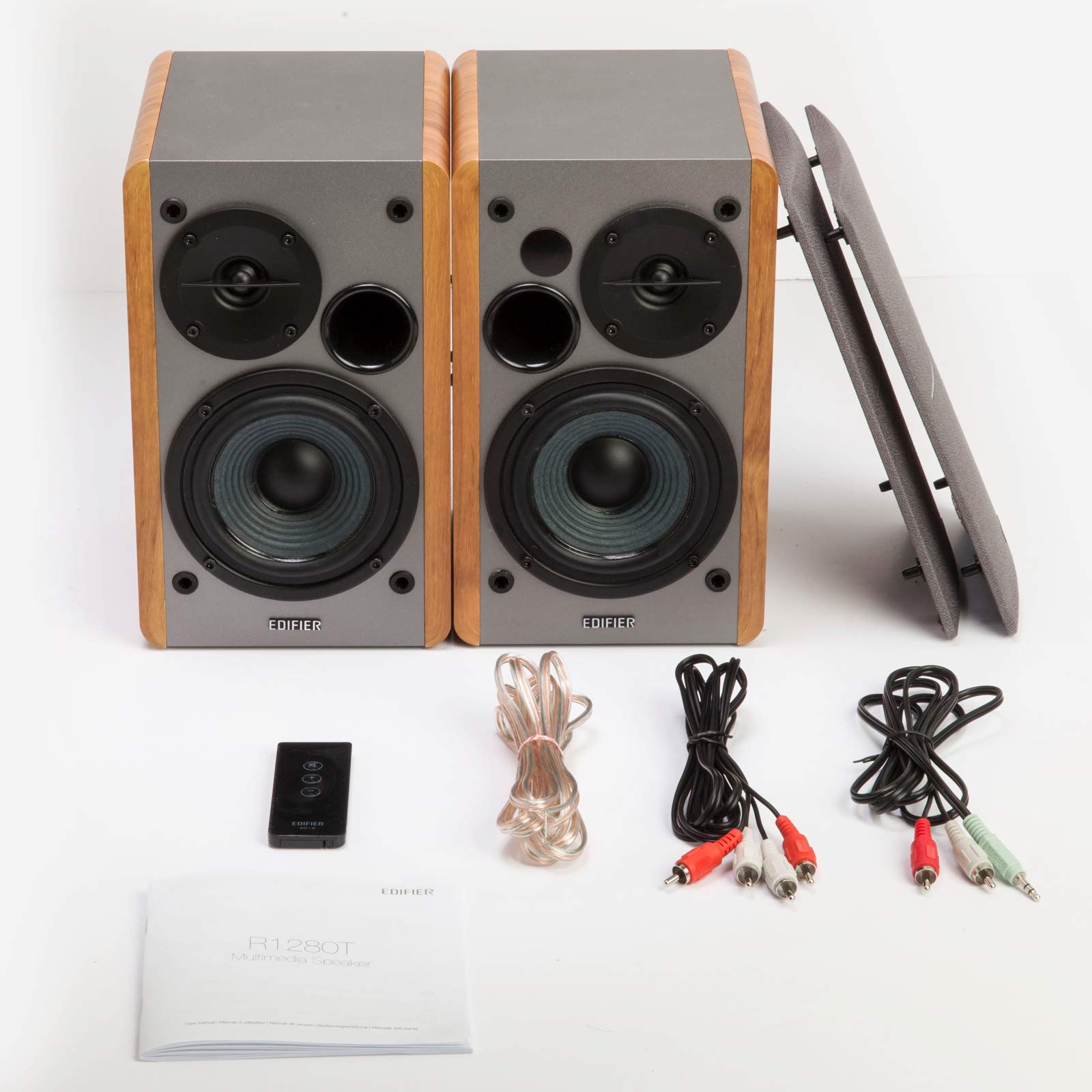 Edifier R1280T 42W Powered Bookshelf Speakers with Stands - 2.0 Active Studio Monitor Speakers, Wooden Enclosure - Perfect for Home Audio, Gaming & Music Production Setup