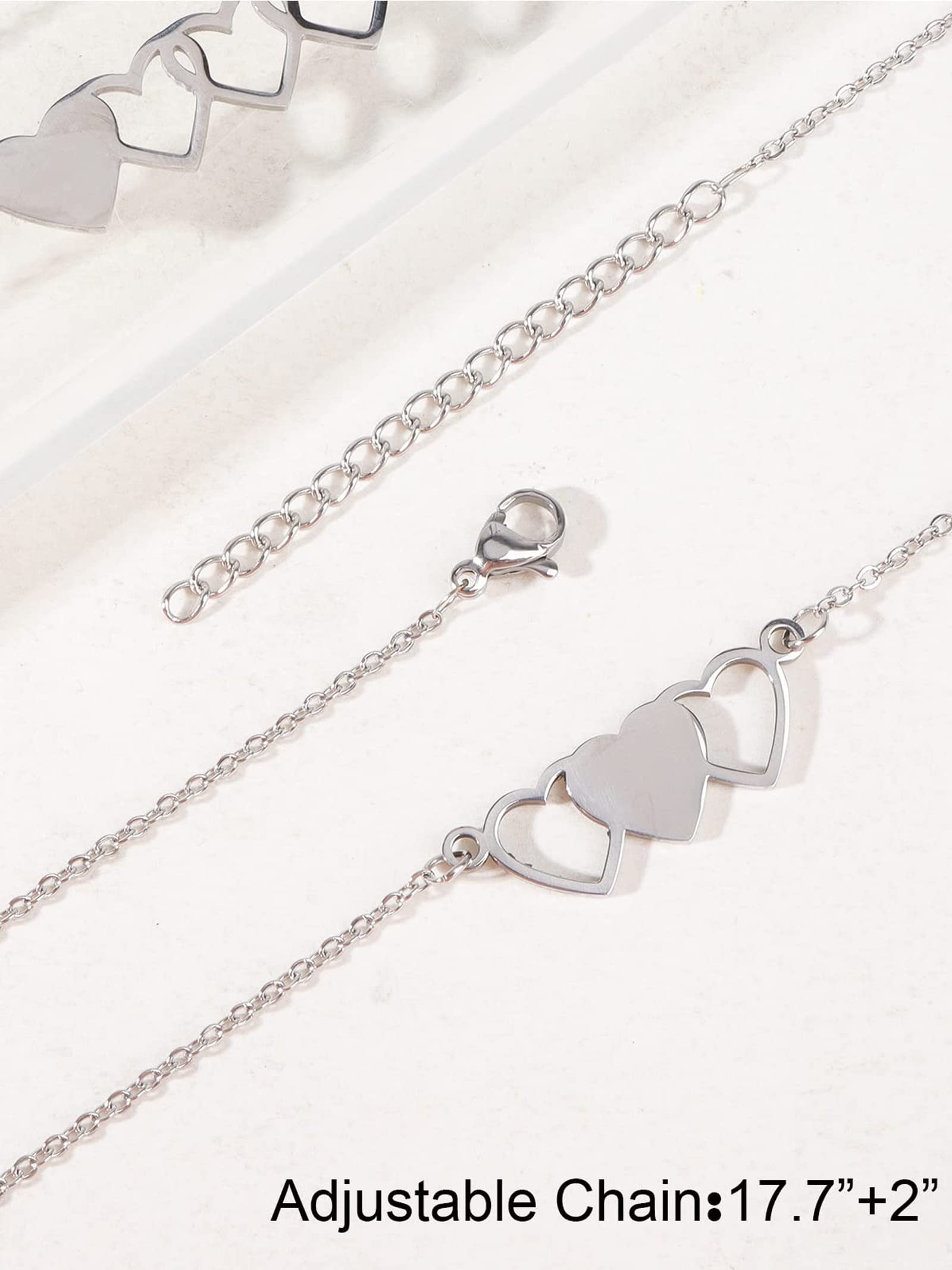 HUASAI Friendship Necklace for Women - BFF Matching Heart Necklace Set for 2/3/4/5, Trendy Sister Necklace, Best Friend Gift for Her, Perfect for Birthday, Graduation, Anniversary, and Everyday Wear