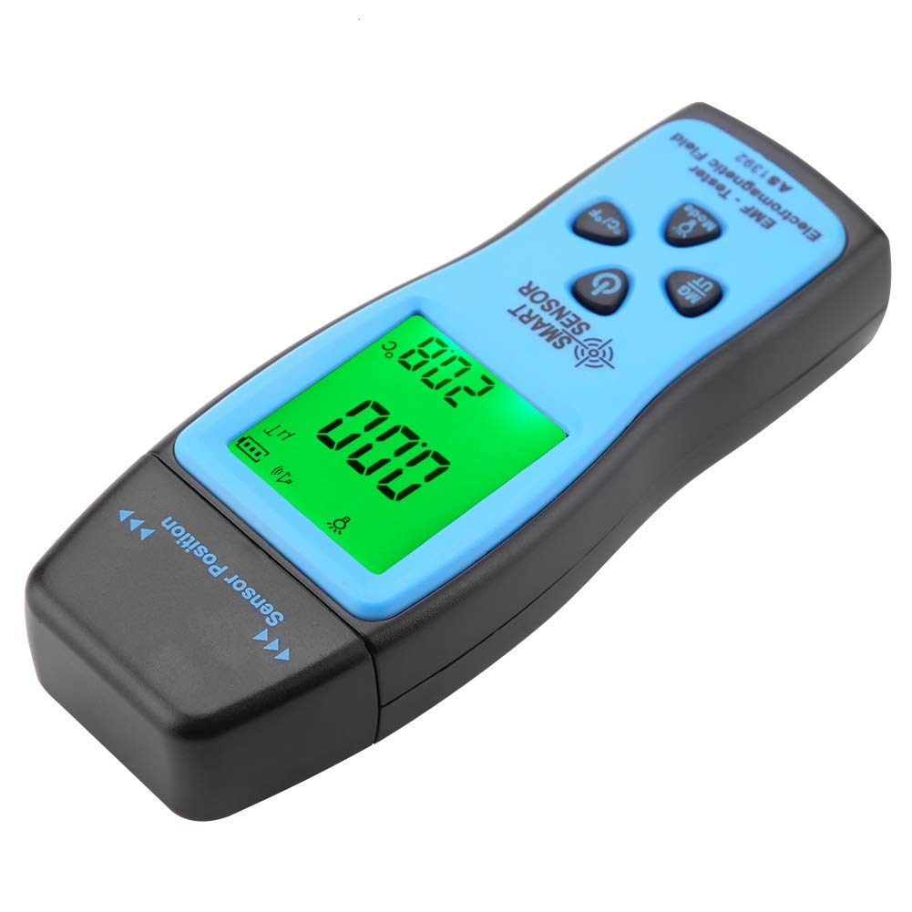 Digital EMF Tester with Sound & Light Alarm - ABS Plastic Electric & Magnetic Field Radiation Detector for Home, Office & Travel Safety