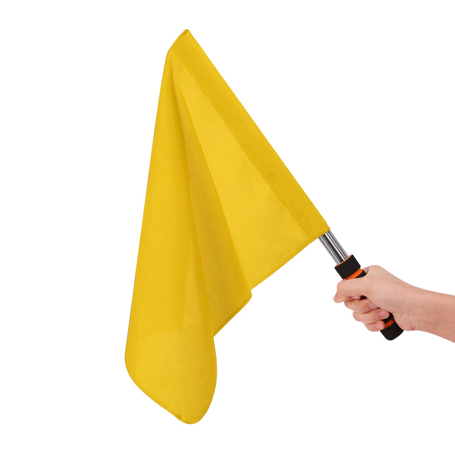 Sports Referee Flags with Stainless Steel Pole - Handheld Signal Flags for Rugby, Soccer, Volleyball, Football - Track & Field Training, Athletic Competition & Linesman Command Flags - Perfect for Outdoor Games, Tournaments & Officiating