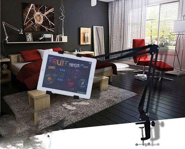 Adjustable Articulated Arm Tablet Holder - Sturdy & Flexible Stand for iPad, Samsung, Kindle - Perfect for Bed, Couch, Office & Kitchen Use