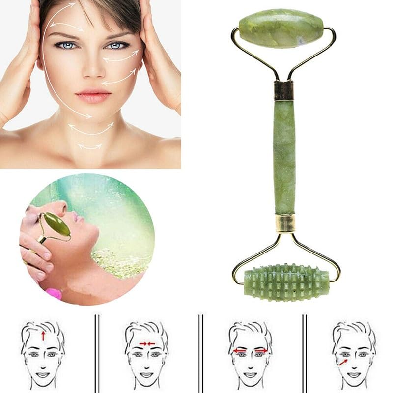 Premium Jade Roller & Gua Sha Set - Natural Facial Massage Tools for Glowing Skin | Rejuvenating Face Roller & Gua Sha Stone | Self Care Kit for Men & Women | Perfect for Relaxation, Lymphatic Drainage & Anti-Aging Skincare Routine