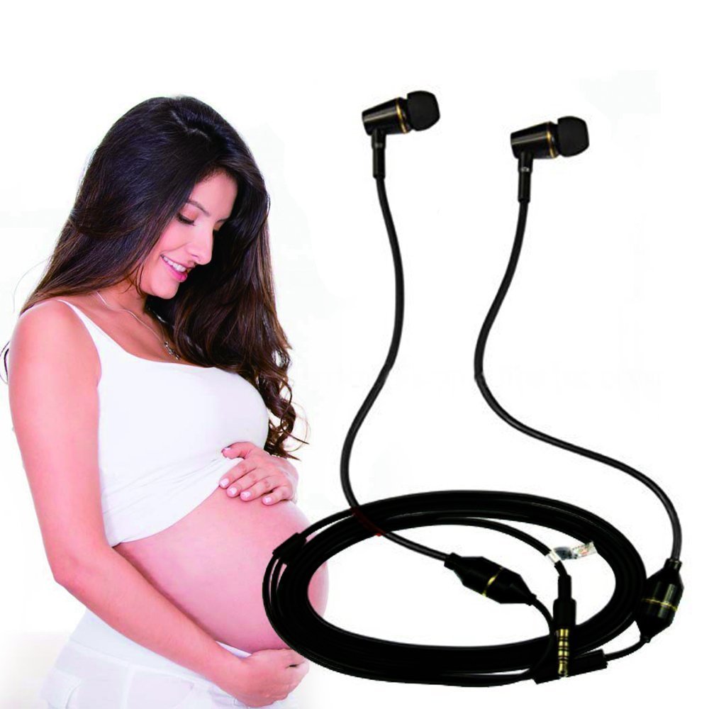 KINDEN Anti-Radiation Air Tube Headphones with Microphone - Wired Stereo Earbuds, Aluminum Metal Housing, Noise Cancelling for Safe & Clear Calls - Perfect for Office, Commuting & Gaming (Black)