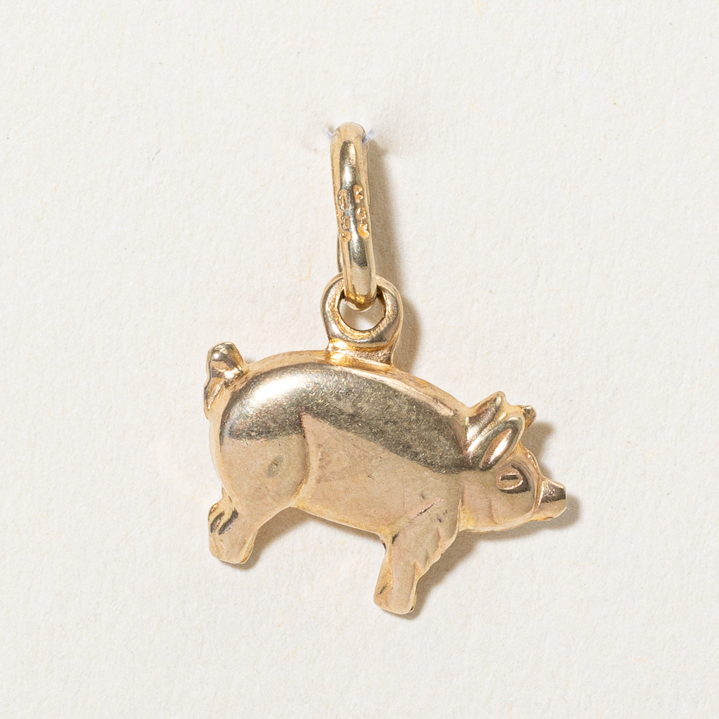 10k Yellow Gold Pig Charm Pendant - Cute Animal Jewelry for Women & Girls - Perfect for Birthdays, Gifts & Zodiac Collections