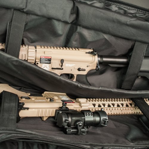 Valken Double Rifle Gun Case - Durable Tactical Rifle Storage for Hunting & Shooting Range - Perfect for Airsoft, Paintball & Firearm Transport