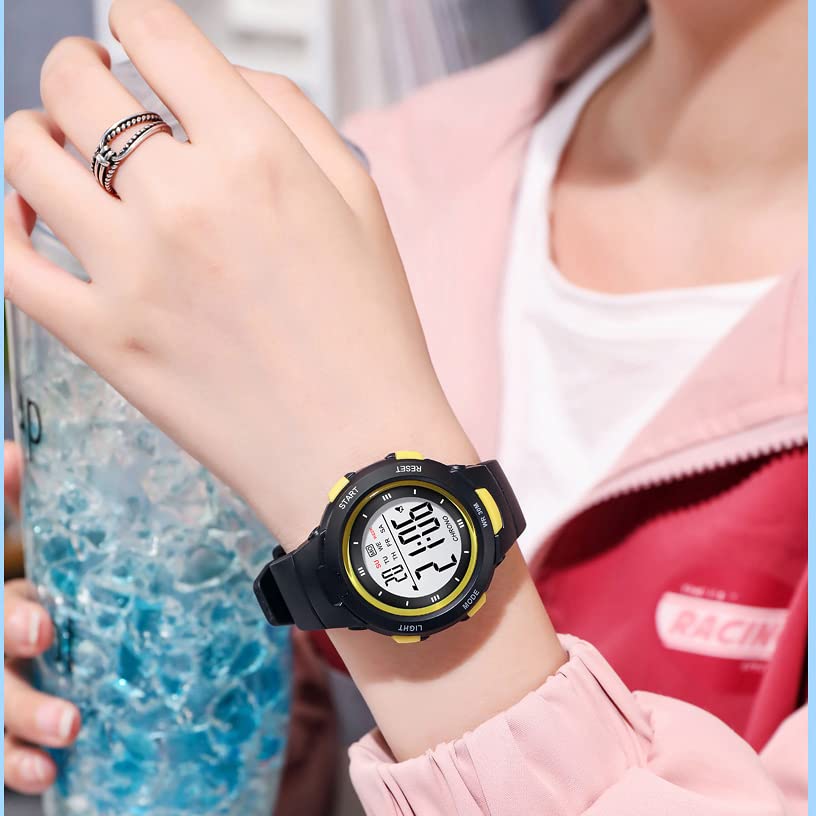 Women's LED Digital Sports Watch - 5Bar Waterproof, Alarm, Silicone Strap - Perfect for Running, Swimming & Outdoor Activities