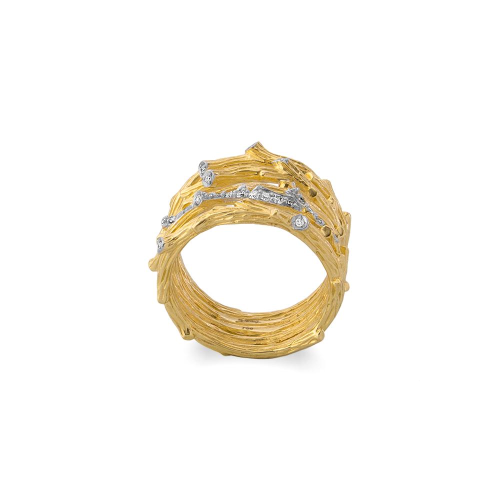 Enchanted Forest Multi Row Diamond Ring for Women - Elegant Stackable Wedding Band, Anniversary Gift, Engagement Jewelry - Perfect for Special Occasions & Everyday Wear