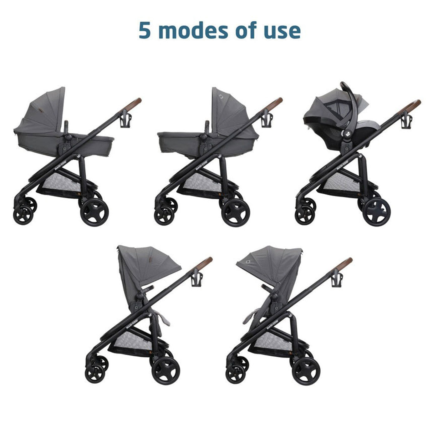 Maxi Cosi Tayla Max 5-in-1 Convertible Car Seat & Stroller Travel System for Infants & Toddlers - Perfect for Road Trips, Air Travel & Everyday Use