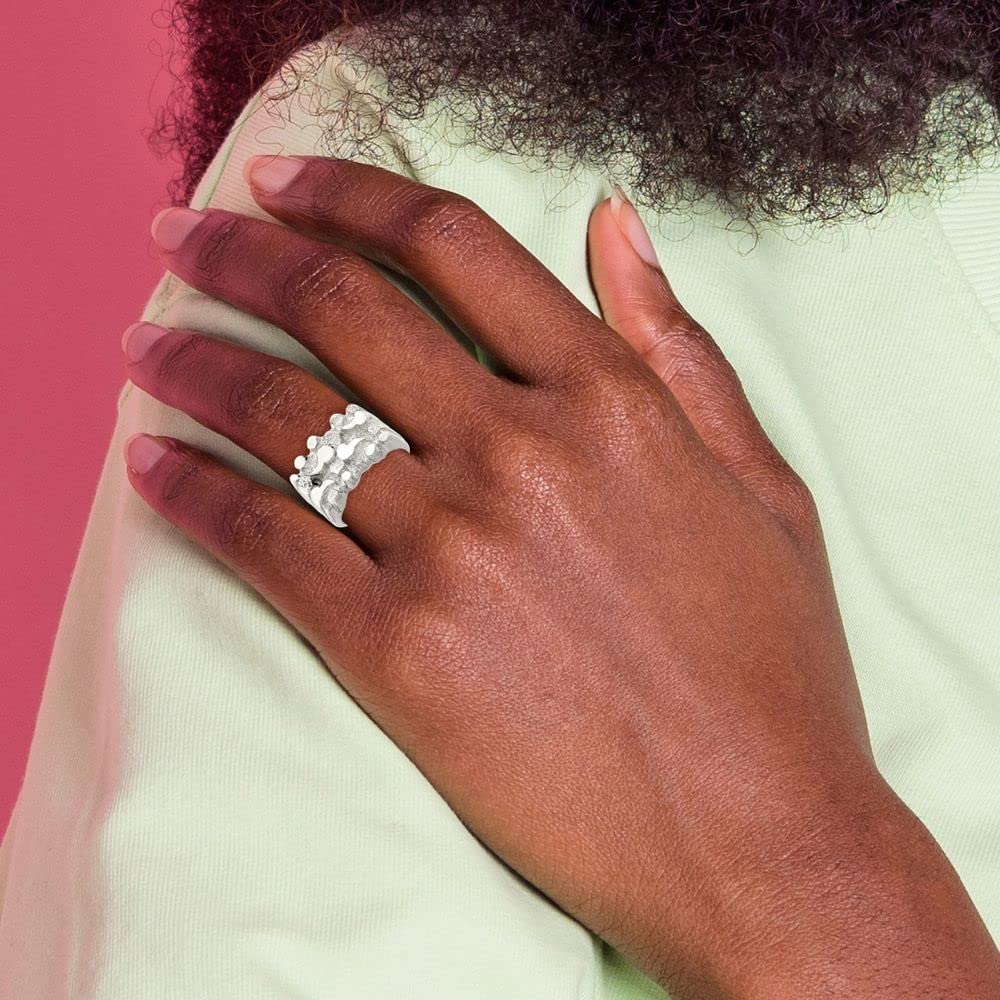 925 Sterling Silver Nugget Ring for Men & Women - Unisex Stackable Band for Everyday Wear, Wedding, Anniversary & Gifting