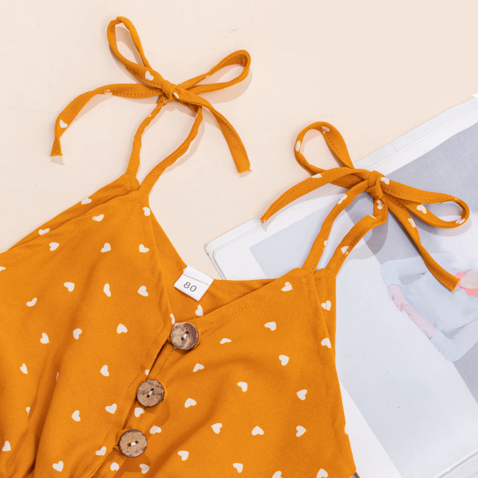 Toddler Girl Sleeveless Halter Romper Jumpsuit - Baby Strap One Piece Outfit for Summer Casual Wear | Perfect for Playdates, Beach Trips, and Outdoor Adventures