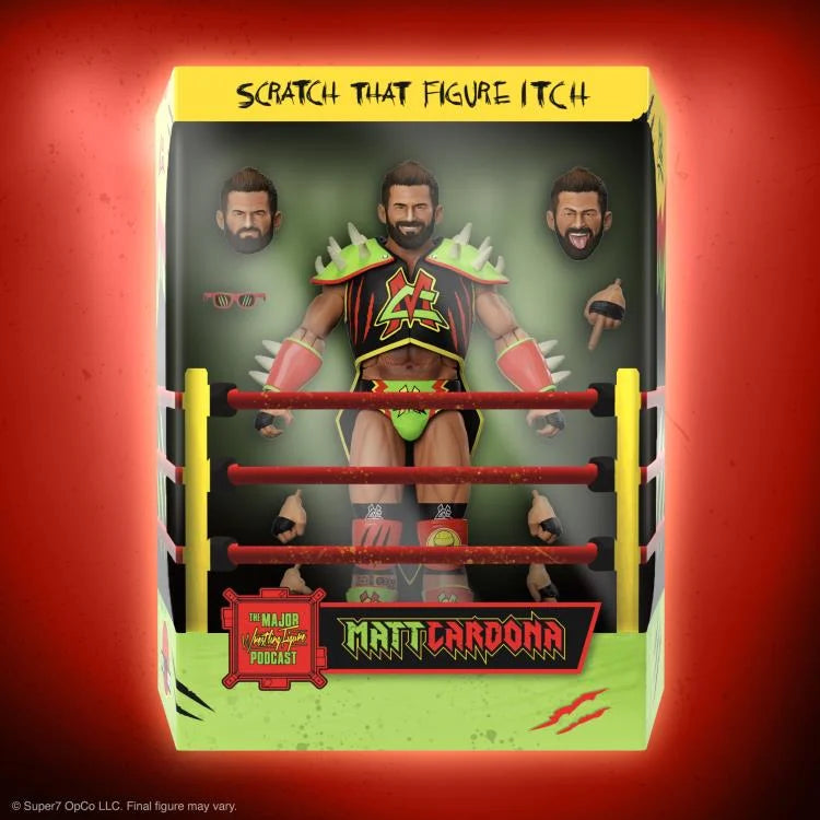 Matt Cardona (Prehistoric) Major Wrestling Figure Podcast ULTIMATES! Collectible Action Figure - Perfect for Wrestling Fans, Collectors, and Display in Home or Office