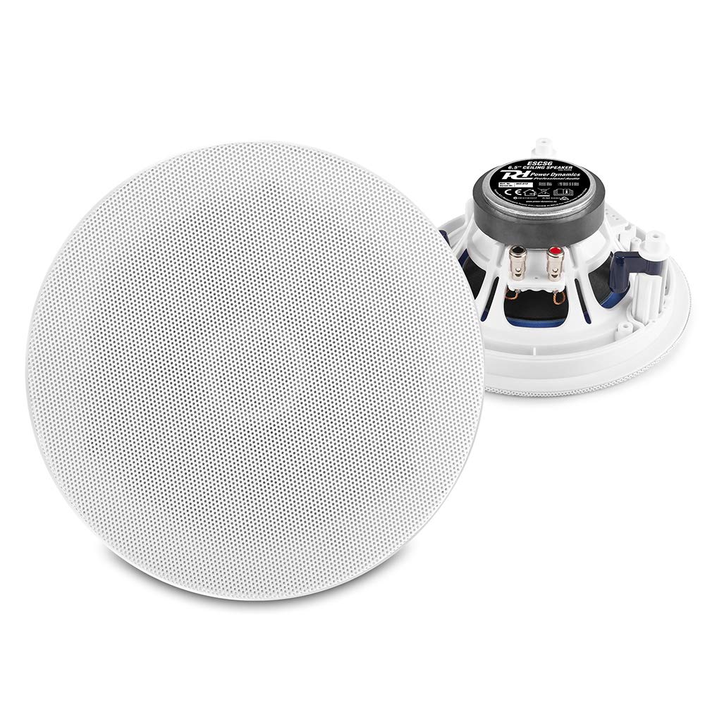 Power Dynamics Bluetooth Ceiling Speaker System - Systemline E50 Touch Wall Amplifier with PD ESCS6 6.5-Inch Coaxial Speakers | Wireless Home Audio System | Alexa Compatible | Gesture Control | Perfect for Home Theater, Background Music & Smart Home Integration