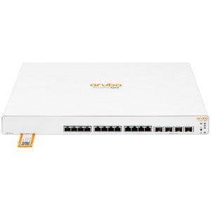 Aruba Instant On 1960 12XGT 4SFP+ Managed Switch - 12 Port 10G Ethernet (10GBase-T/X) - Layer 2 Modular Switch with 80W Power - Supports Fiber & Twisted Pair - Rack/Table/Wall/Under Desk Mount - Ideal for Data Centers, Offices & Network Closets