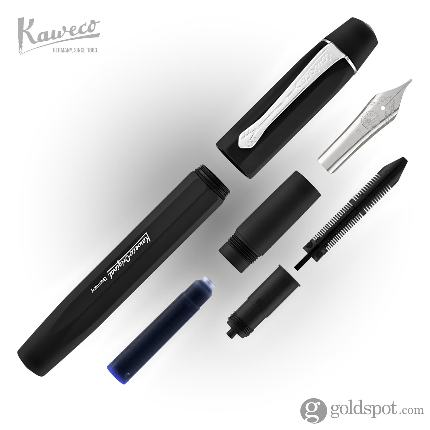 Kaweco Original Black Fountain Pen - Premium Writing Instrument for Calligraphy, Journaling & Office Use