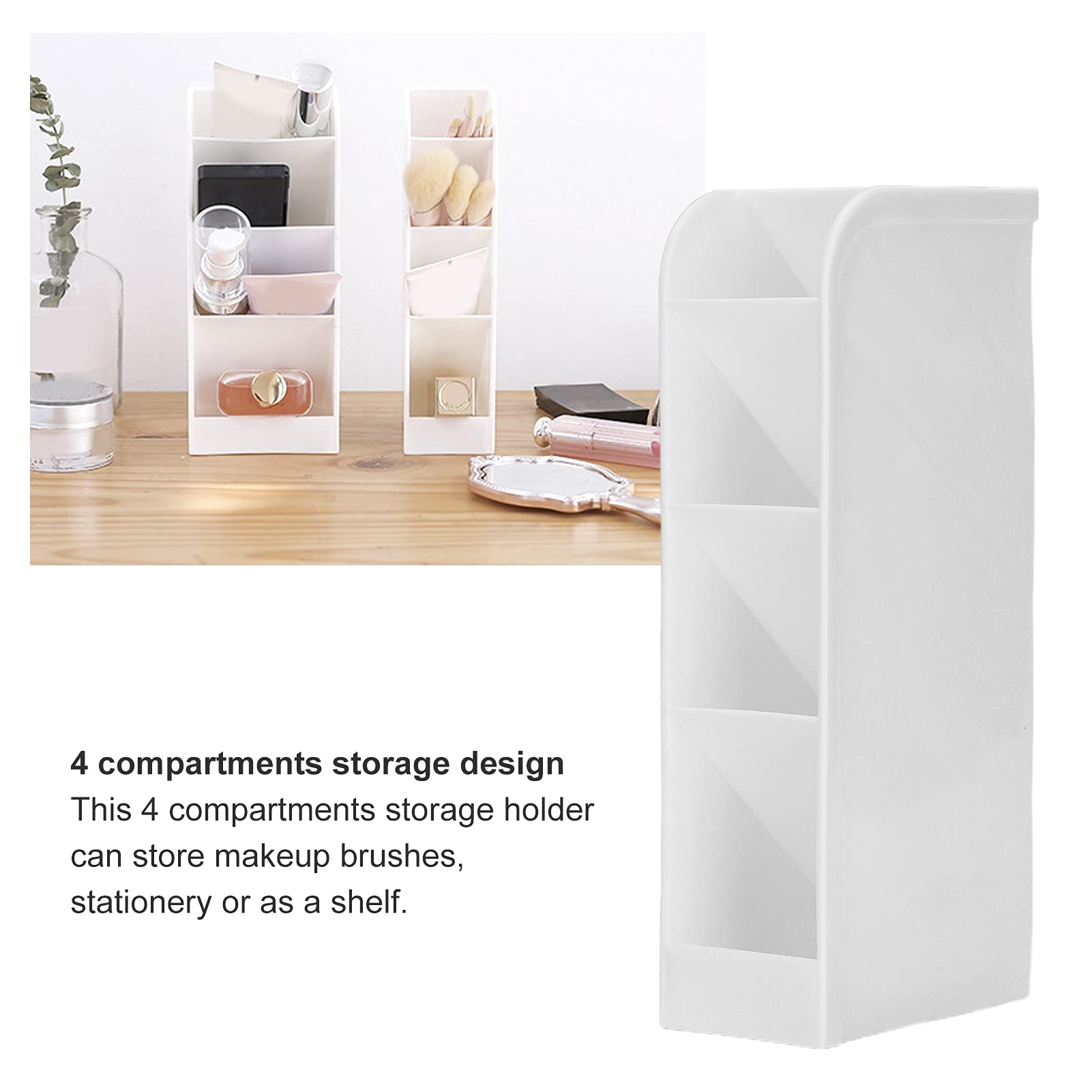 Yosoo 4-Slot Makeup Brush Holder & Cosmetic Organizer - Elegant Vanity Desk Storage for Brushes, Jewelry, and Beauty Accessories | Perfect for Bathroom, Dressing Table, and Travel Makeup Organization