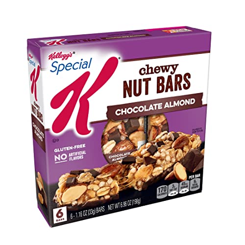 Special K Chewy Breakfast Bars - Gluten Free Snacks, 170 Calories Per Bar, Chocolate Almond Flavor (8 Boxes, 48 Bars) | Healthy On-the-Go Breakfast & Workout Snacks for Adults & Kids