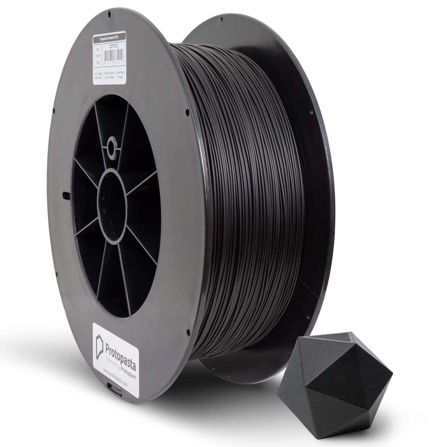 Electrically Conductive PLA 3D Printer Filament 1.75mm 2kg Spool - High Performance PLA Filament for Creality Ender 3, ANYCUBIC, FlashForge 3D Printers | Perfect for DIY Electronics, Robotics & Wearable Tech Projects