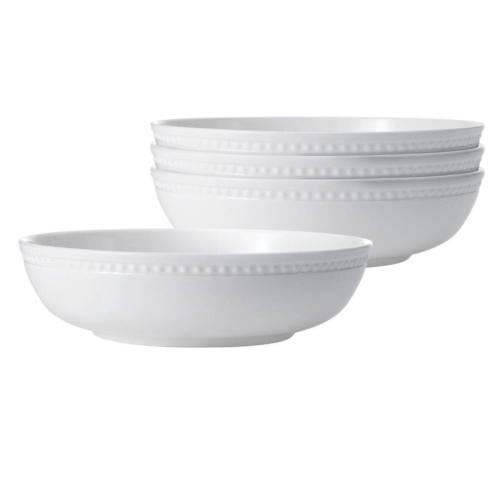 Loria Set of 4 Pasta Bowls - 16oz Ceramic Soup Bowls with Wide Rim, Microwave & Dishwasher Safe - Perfect for Pasta, Salad, Cereal & Ice Cream Serving