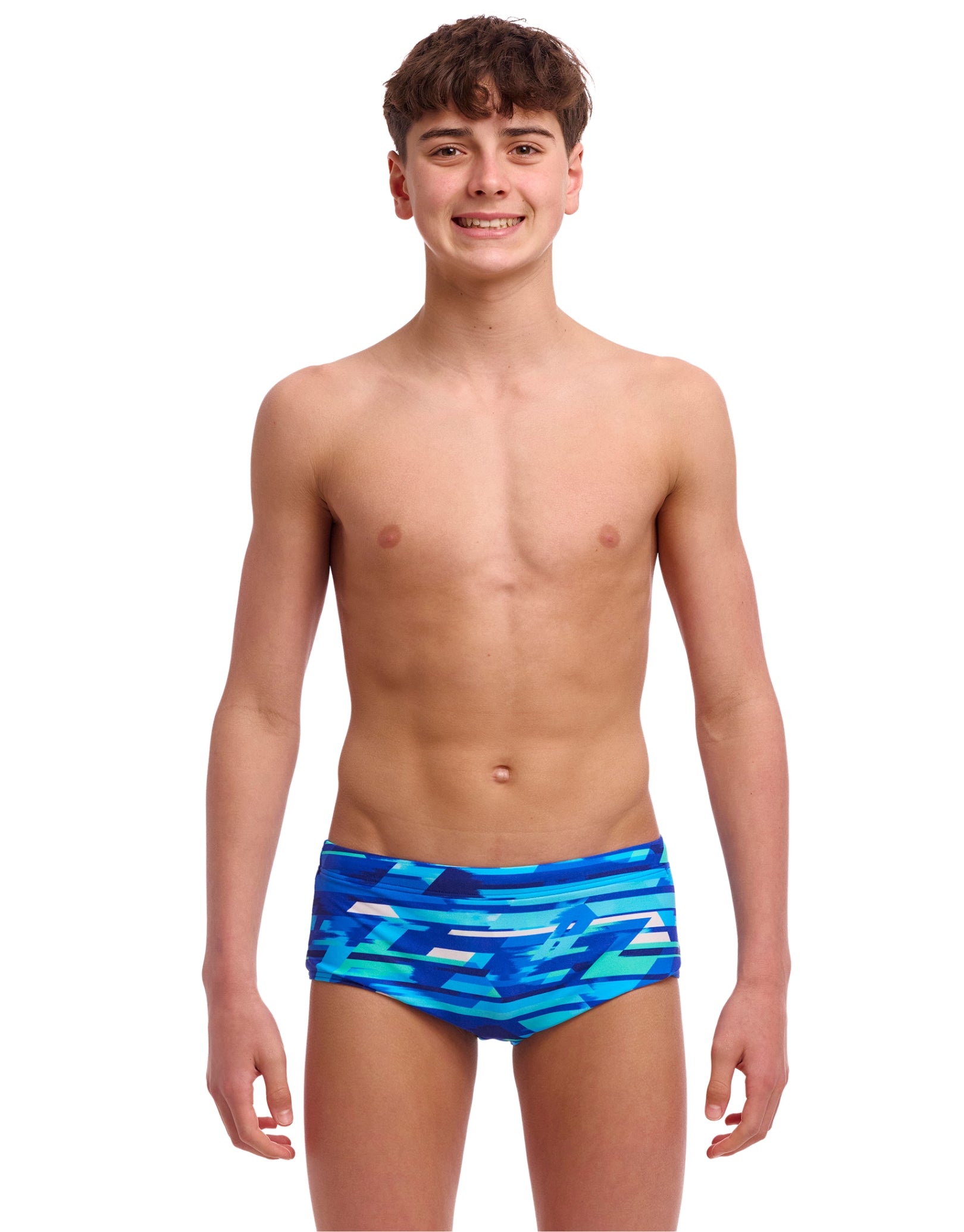 Boys Pace Racer Sidewinder Swim Trunks - Quick Dry Swim Shorts for Kids, Blue - Perfect for Beach, Pool & Summer Water Activities