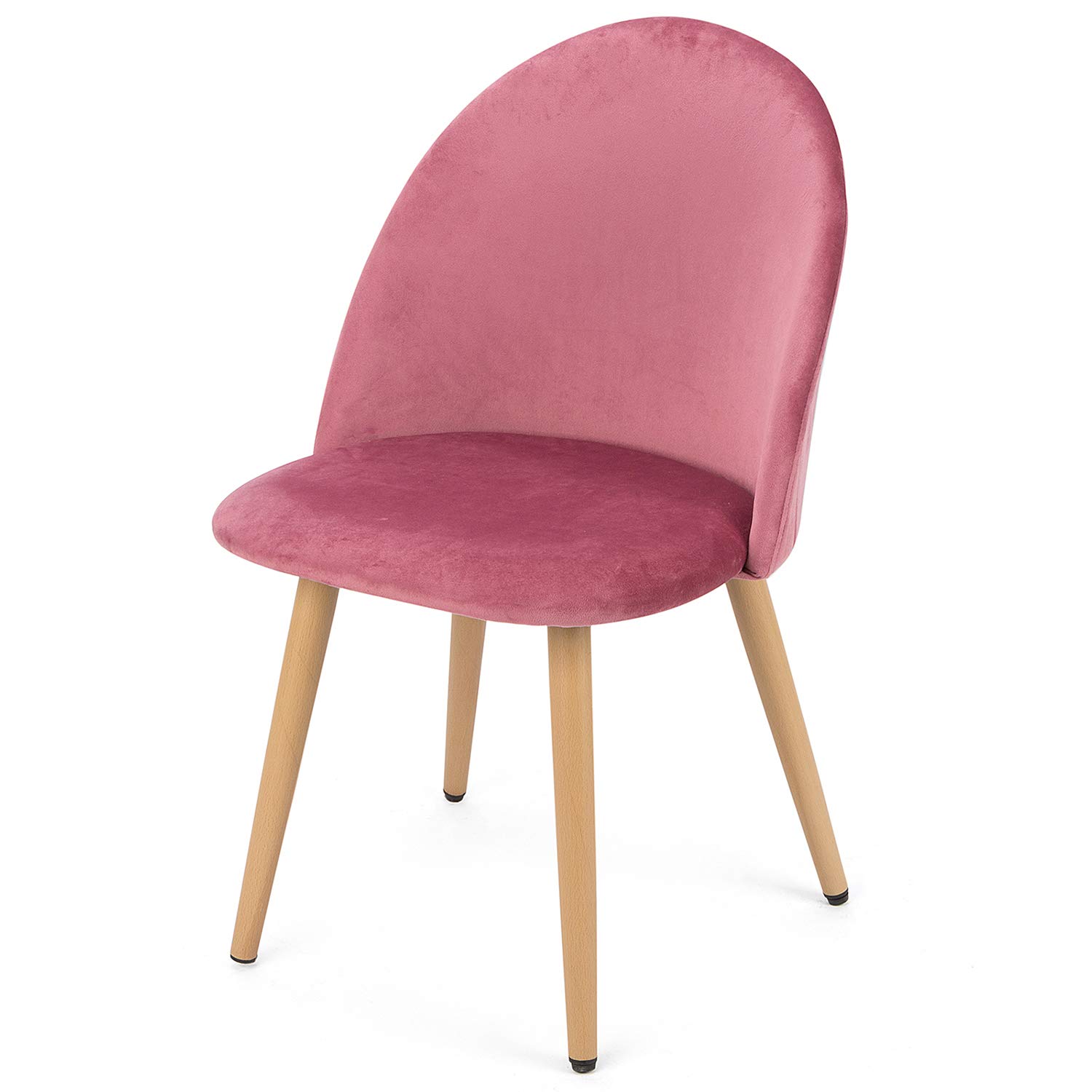 4-Piece Fabric Dining Chair Set with Wooden & Metal Legs - Comfortable Kitchen, Living Room, Lounge Chairs for Dining & Bedroom - Soft Pink Home Decor | Perfect for Family Meals, Entertaining Guests & Relaxing