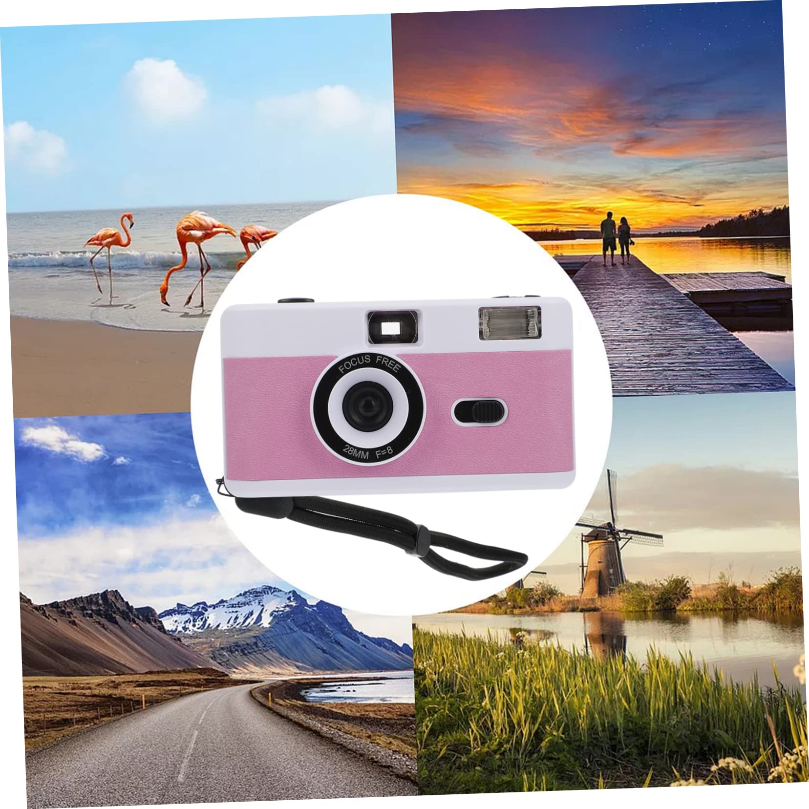 DOITOOL 7-Pack Retro Vintage Film Cameras - 35mm Plastic Travel Camera with Built-in Flash, Old Fashioned Macaron Design (White) - Perfect for Photography Enthusiasts, Travel Souvenirs & Vintage-Themed Parties