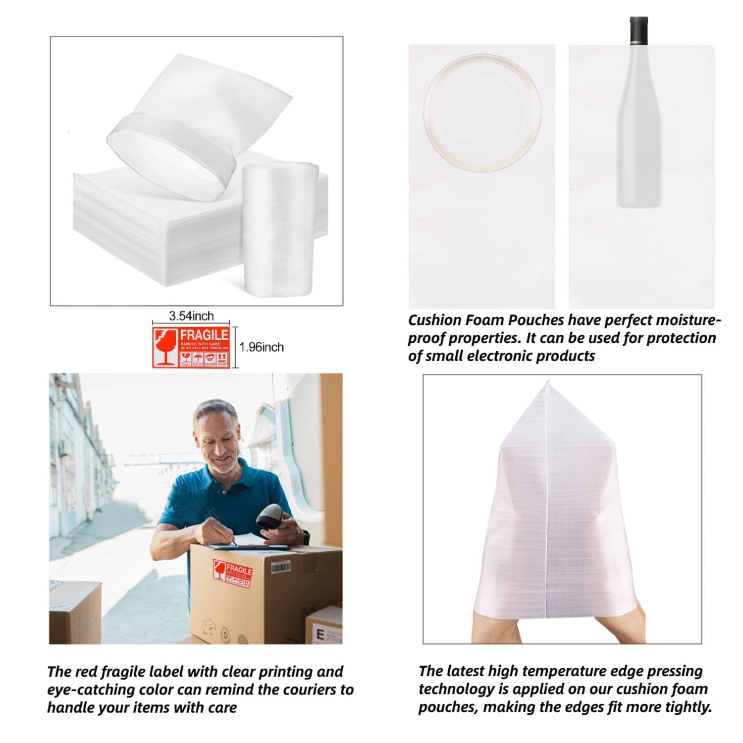 50 Pack Cushion Foam Pouches 12