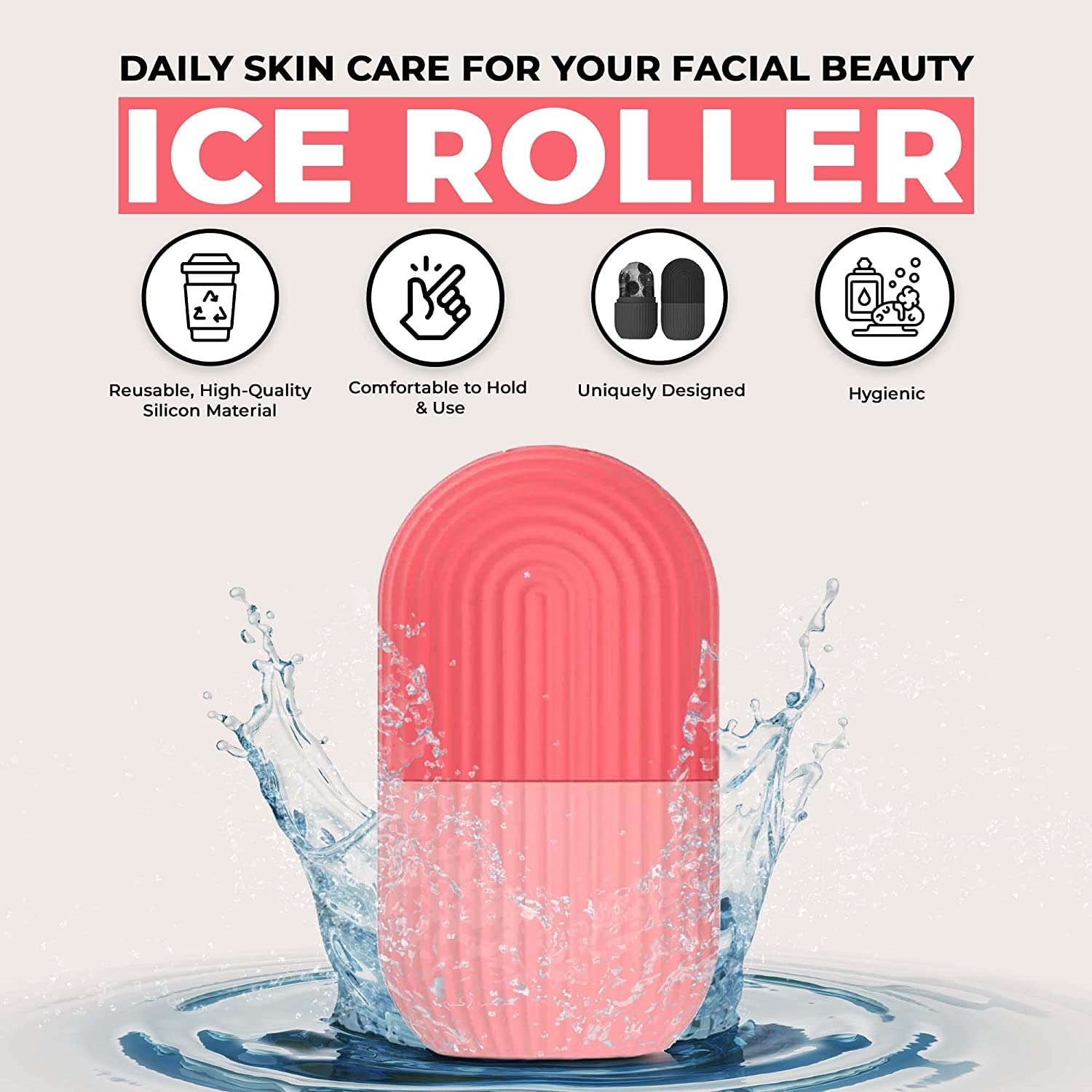 PrimeLife Ice Roller for Face, Neck & Body – Reduce Puffiness, Soothe Skin | Portable & Durable Facial Massager for Dark Circles & Inflammation | Reusable Skincare Tool for Glowing Complexion | Perfect for Morning Routine, Post-Workout Recovery & Travel Skincare