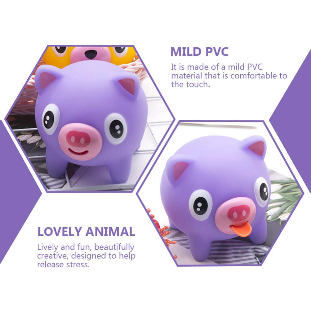 NUOBESTY Slow Rising Squeeze Pig Toy for Kids - Stress Relief & Sensory Fidget Toy, Fun Animal Squeeze Stick for Anxiety Relief & Decompression (Purple) - Perfect for Classroom, Home & Travel Use