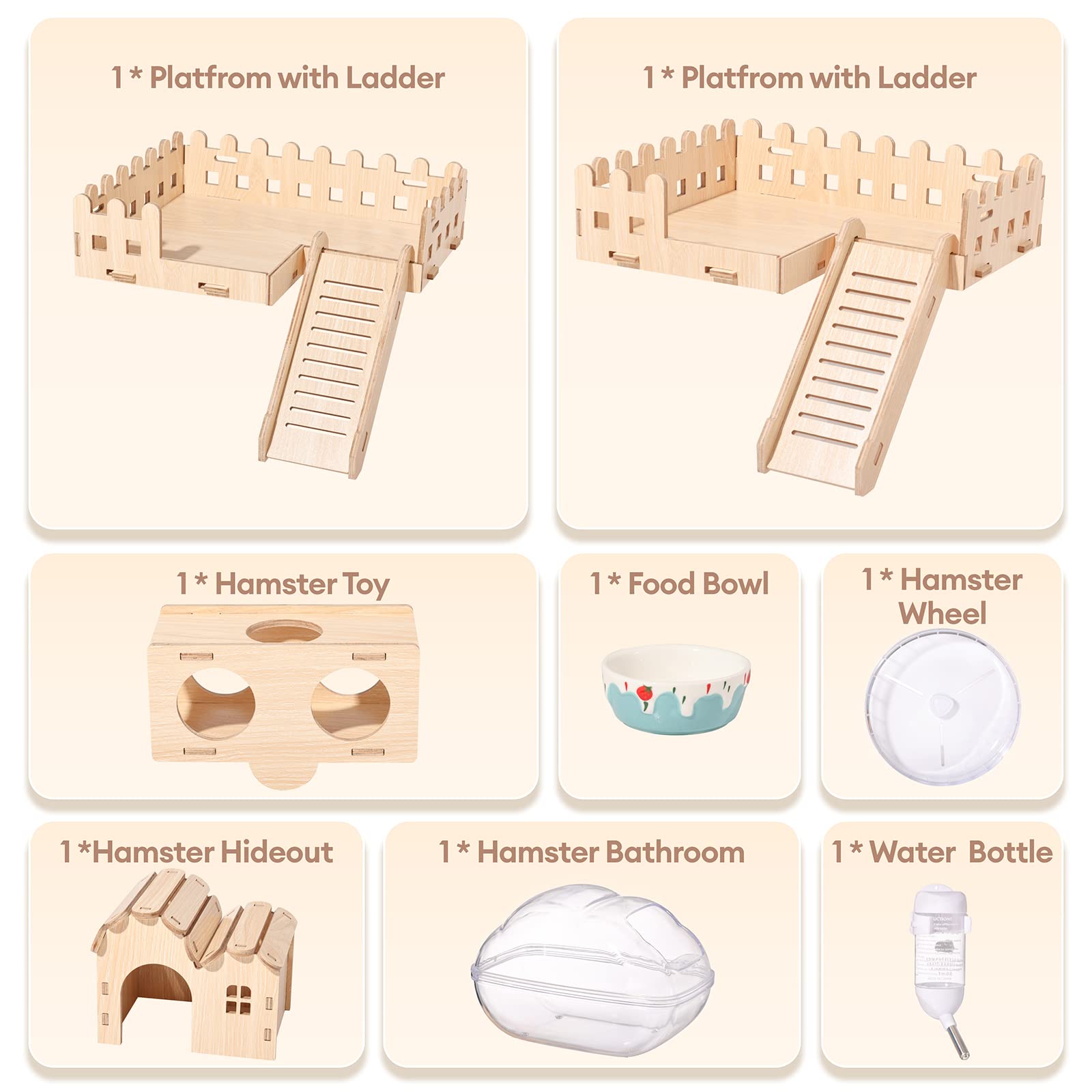 BUCATSTATE Large Hamster Cage with Accessories - 24.4