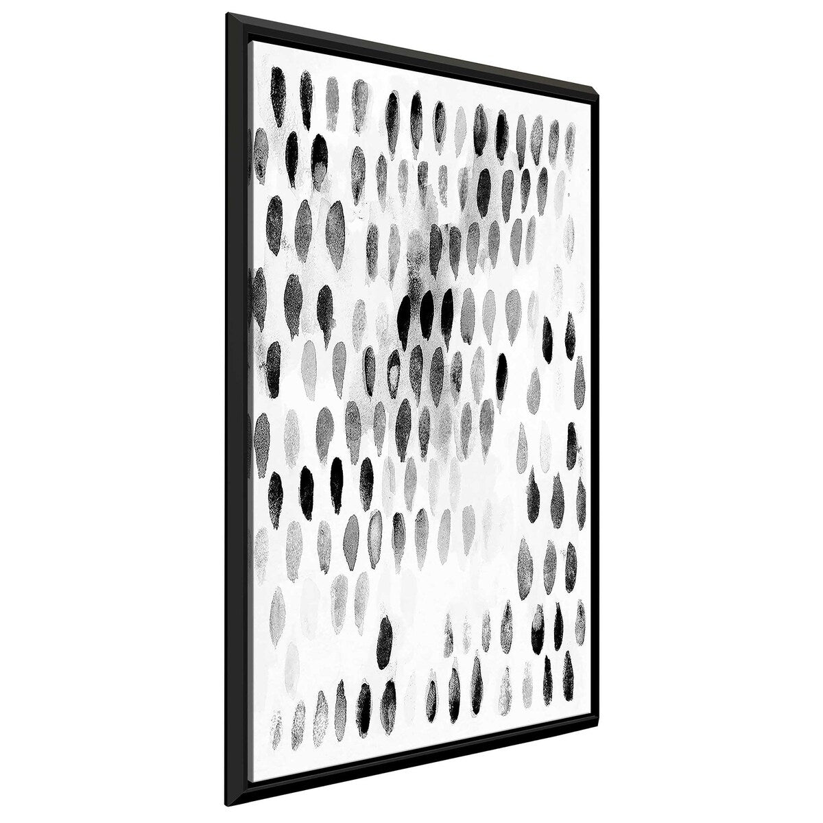 Black Spots Pattern Print on Floating Canvas - Modern Abstract Wall Art for Living Room, Bedroom & Office Decor