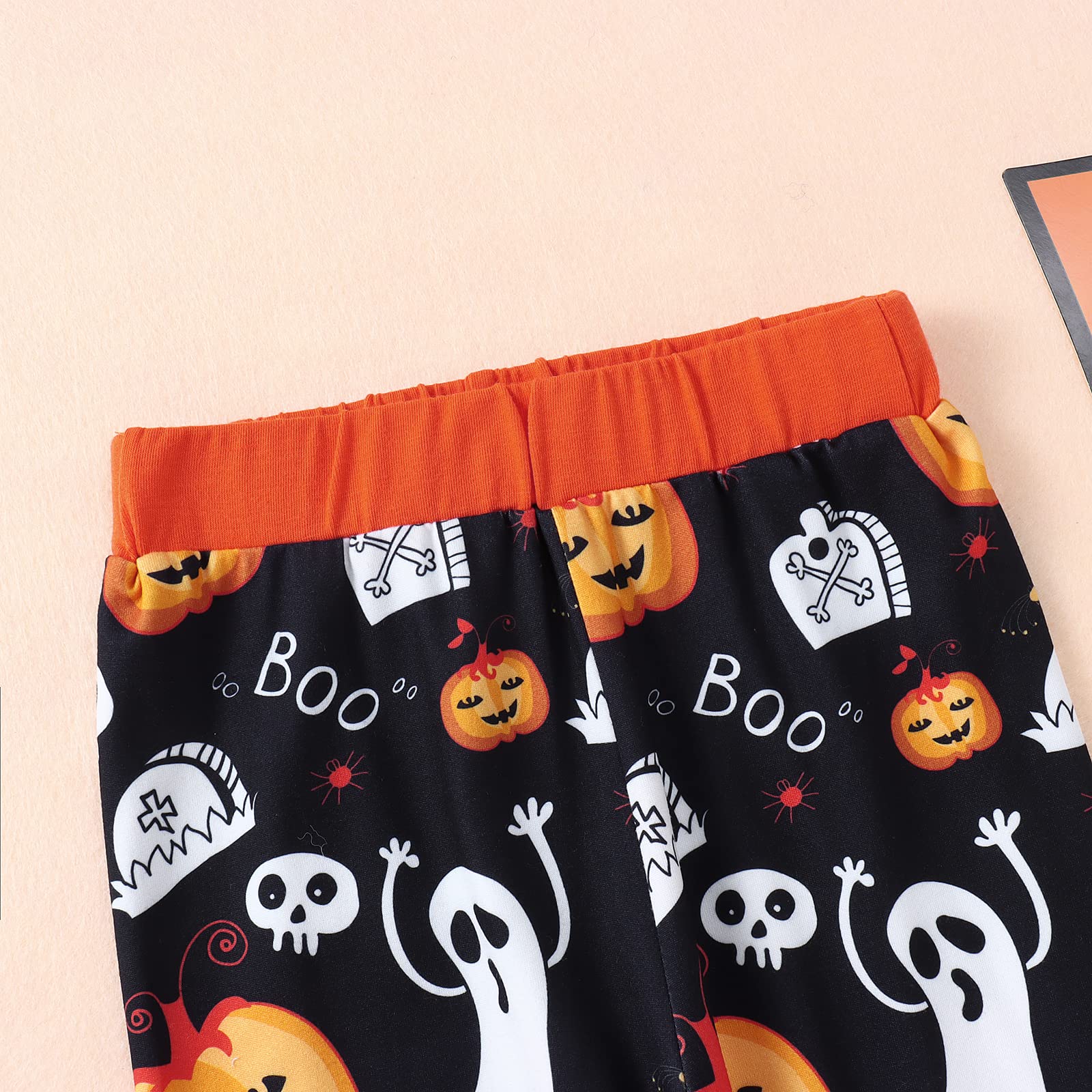 Ritatte Baby Boy Halloween Costume - Long Sleeve Pumpkin Ghost Hoodie & Pants Set for Toddlers | Fall Winter Outfit for Trick-or-Treating, Photo Shoots & Seasonal Parties