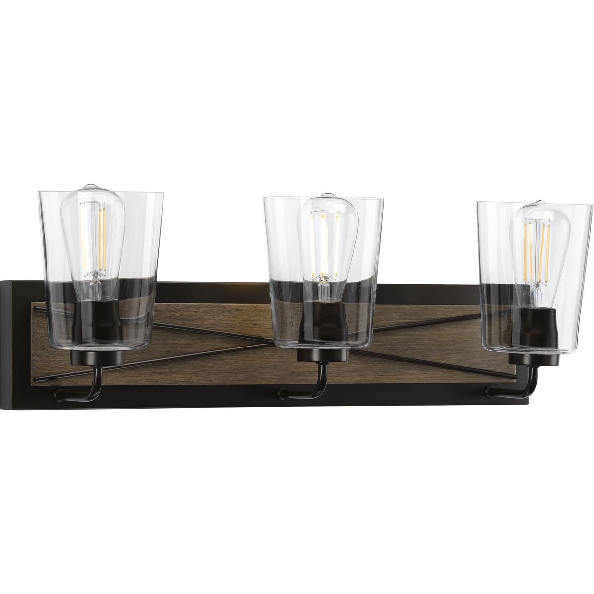 Briarwood Collection 3-Light Clear Glass Bathroom Vanity Light Fixture - Perfect for Modern Bathroom & Powder Room Lighting