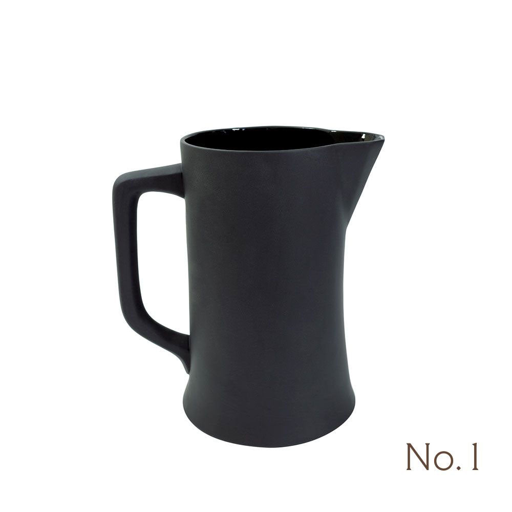 Premium Black Stoneware Pitcher - Handcrafted Ceramic Water Jug for Kitchen, Dining & Home Decor - Perfect for Iced Tea, Lemonade & Entertaining Guests