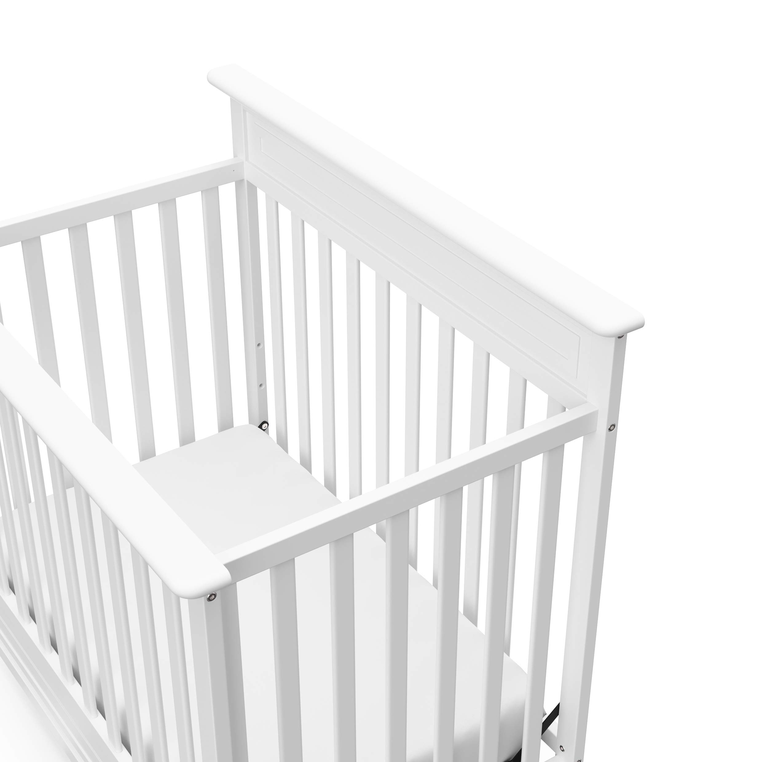 Storkcraft Petal 4-in-1 Convertible Mini Crib - GREENGUARD Gold Certified, White Nursery Furniture Converts to Daybed & Twin Bed with Bonus 2.75