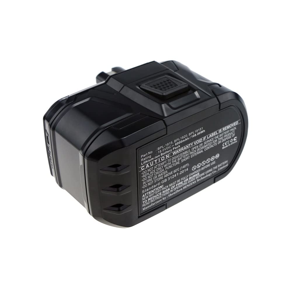 Synergy Digital 18V 6000mAh Li-ion Replacement Battery for Ryobi P3300 & BPL-1815 Power Tools - Ultra High Capacity, Long Lasting - Perfect for Drilling, Sawing, and DIY Home Improvement Projects