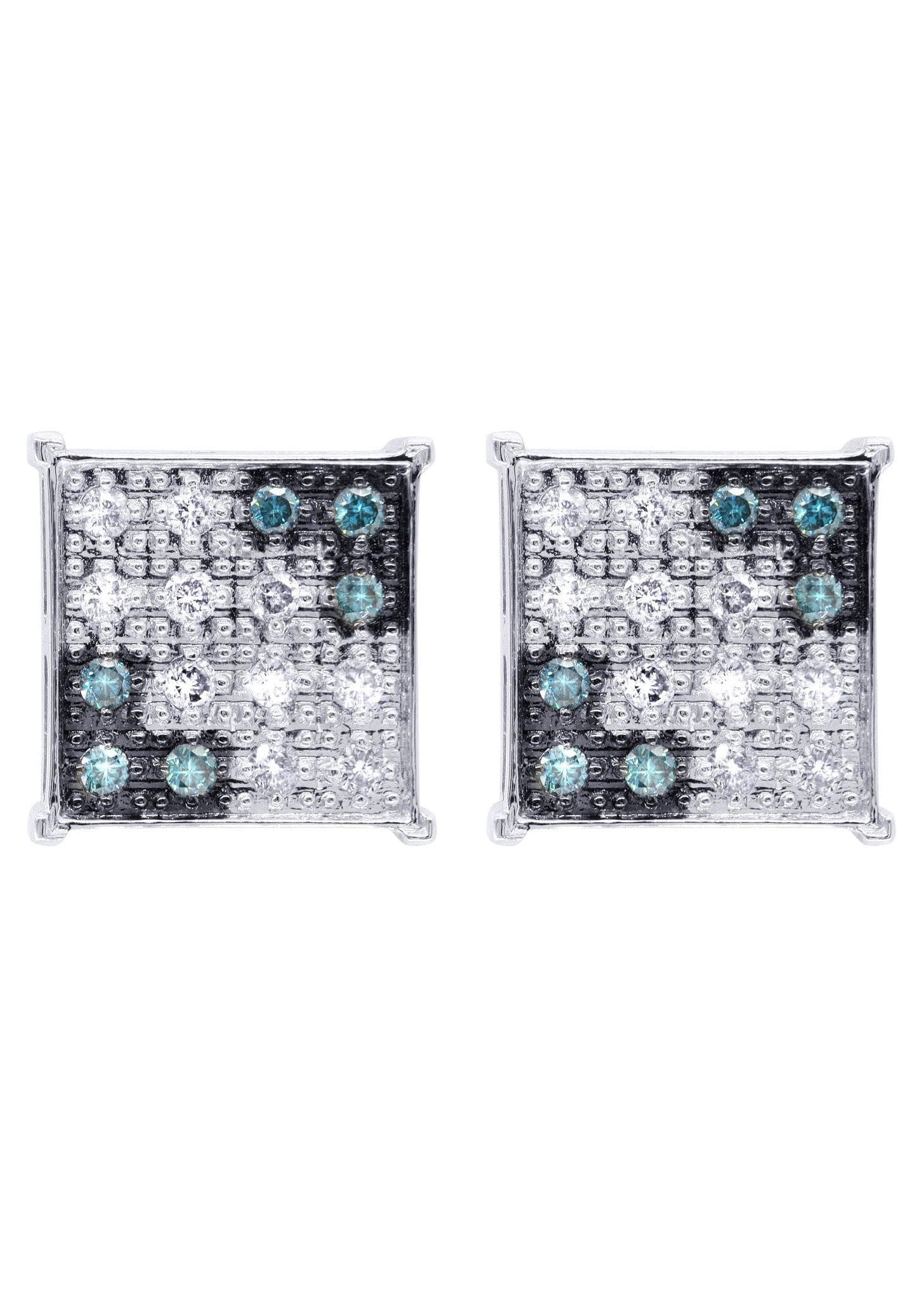 14K White Gold Diamond Earrings for Men - 0.62 Carat Stud Earrings | Perfect for Gifts, Weddings & Formal Occasions