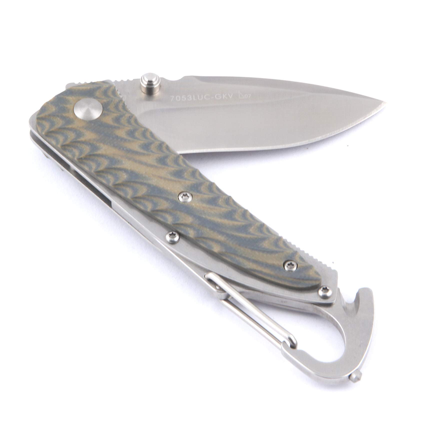 Sanrenmu 7053LUC G10 Handle Folding Pocket Knife with Liner Lock - EDC, Camping, Hiking & Outdoor Survival Gear