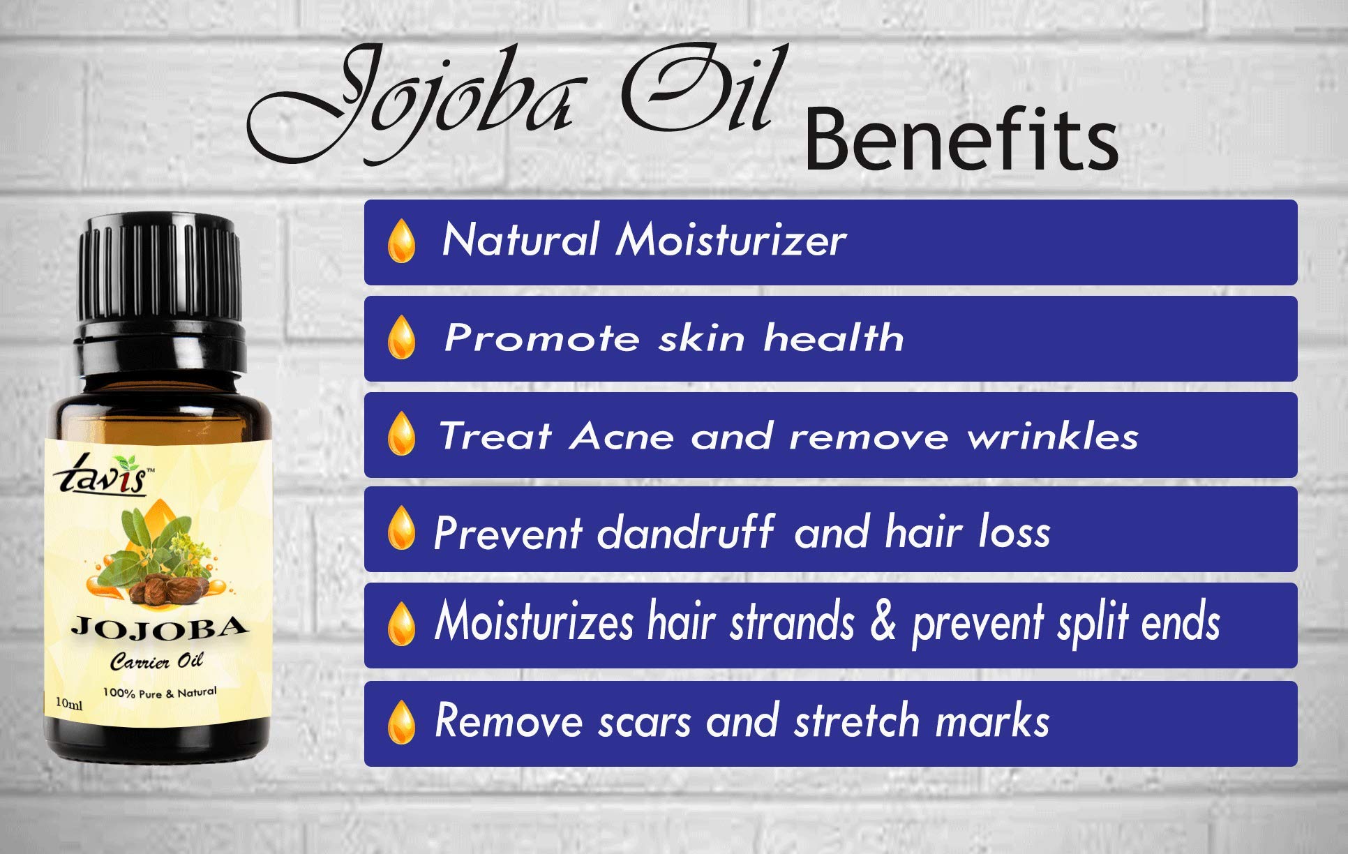 Organic Jojoba Oil for Hair & Skin - 100% Pure Cold Pressed Unrefined Moisturizer - Natural Face, Body & Hair Care - Perfect for Dry Skin, Acne & Scalp Treatment